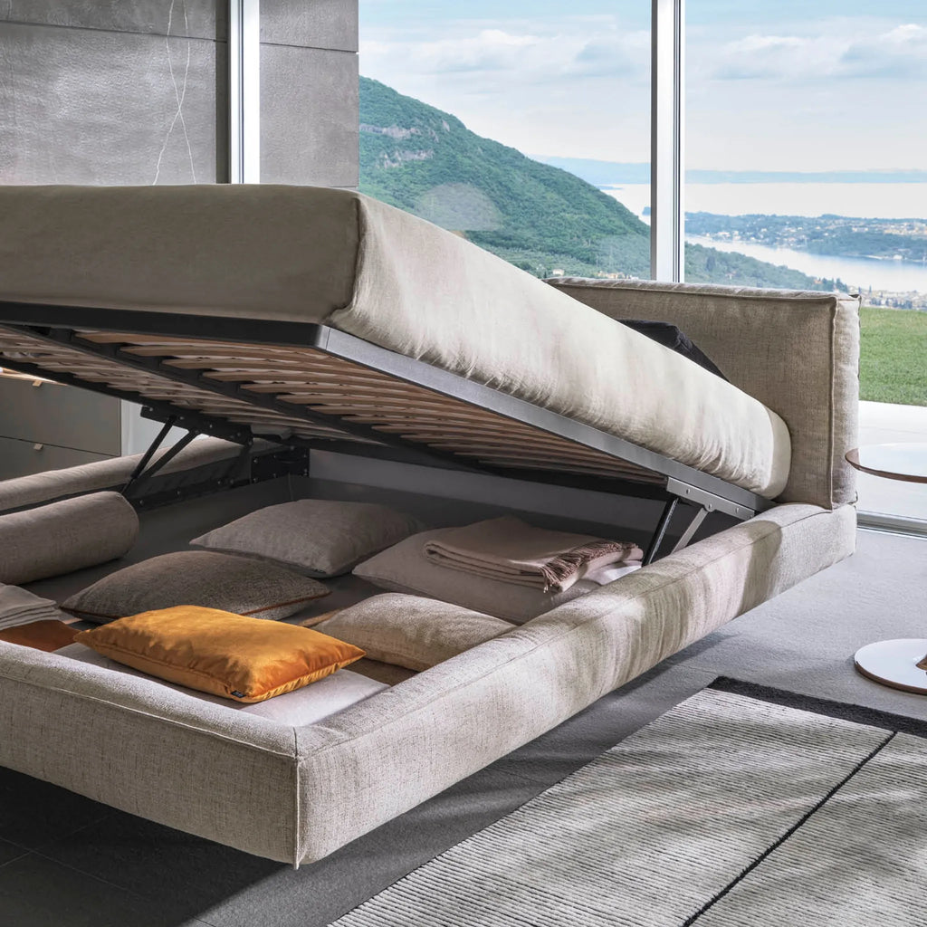 ACADEMY PIUMA H.16 A/A-Box Bed in Beige Lille E48 - Twils | Milols