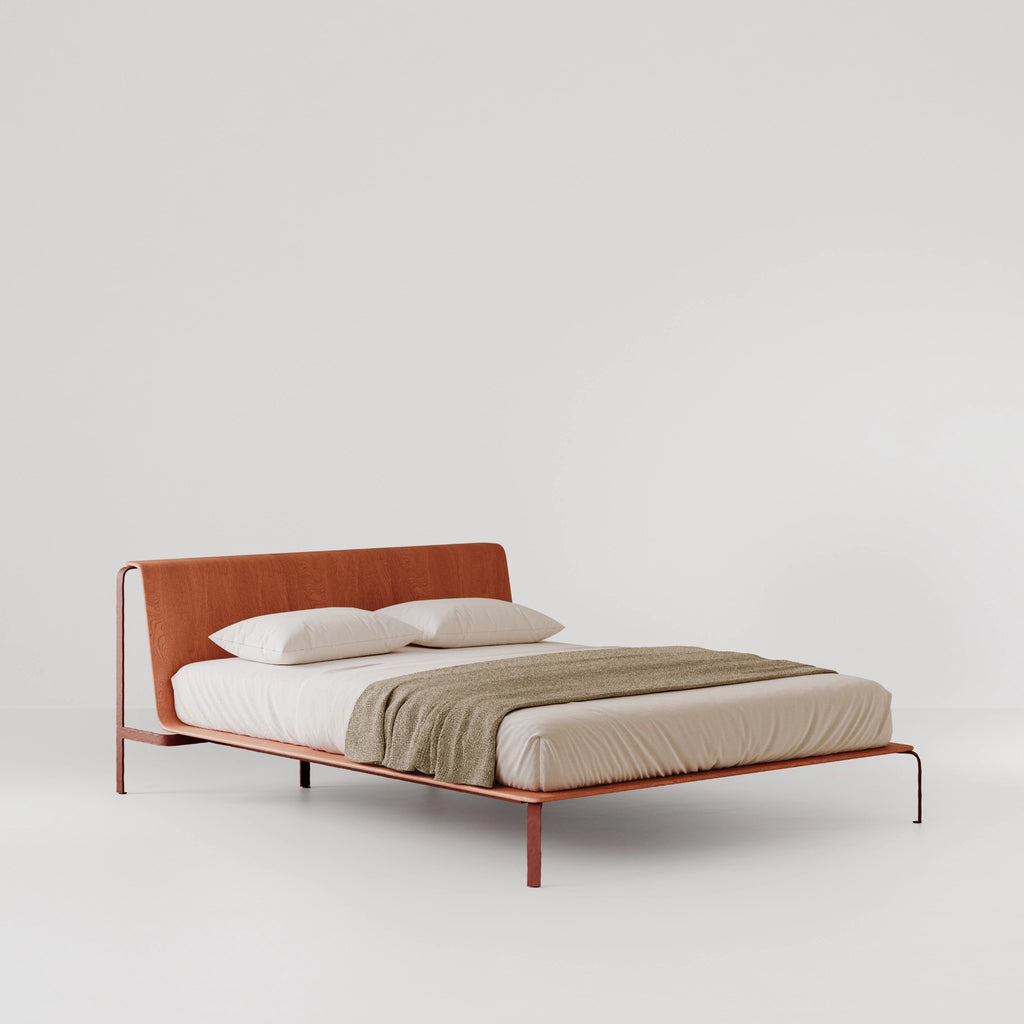 BEND-E Metal Bed with wood frame - Simple Design - Bolzan | Milola