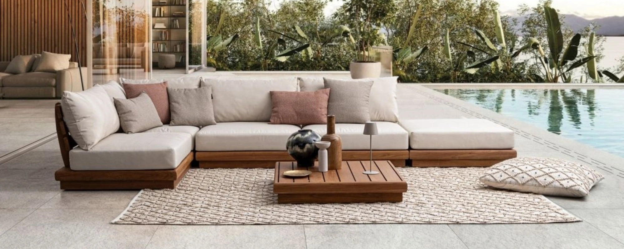 Low Profile Mediterranean style outdoor sofa