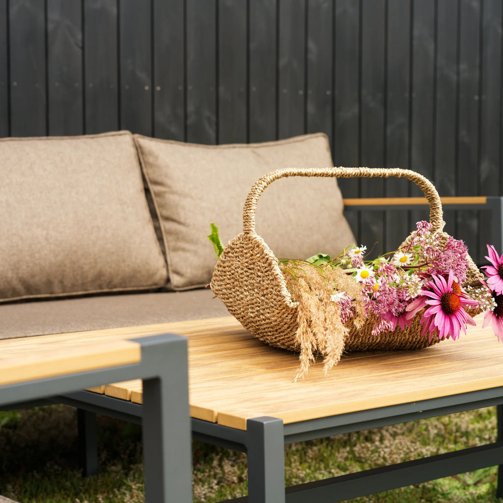 CAP Outdoor Corner sofa set  in Anthracite/Brown - BRAFAB | Milola