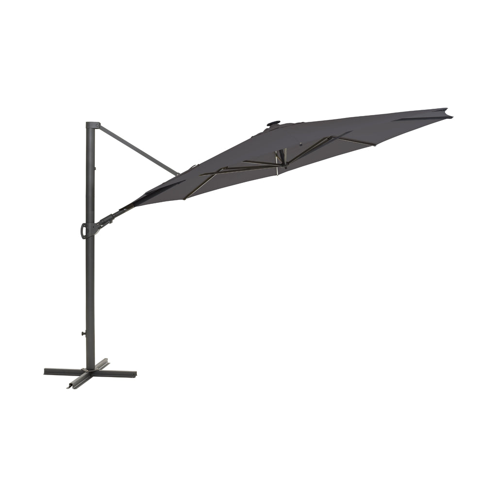 CILENTO Parasol with built-in LED Lights in Anthracite/Grey - BRAFAB | Milola