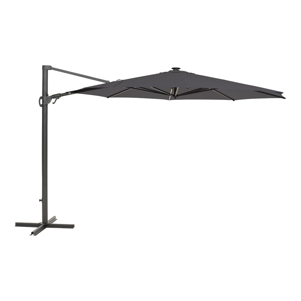 CILENTO Parasol with built-in LED Lights in Anthracite/Grey - BRAFAB | Milola