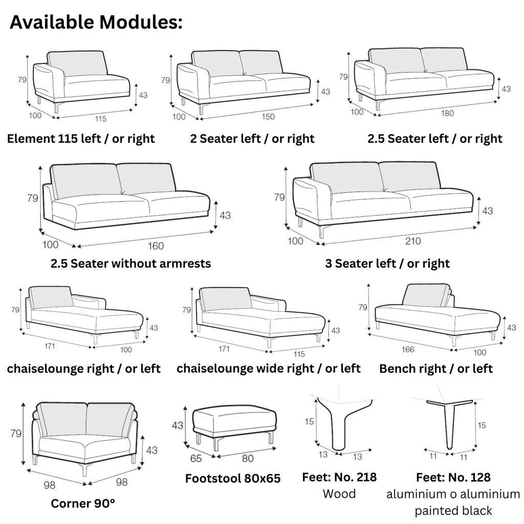 EDVIN Sofa Modules - Sits | Milola