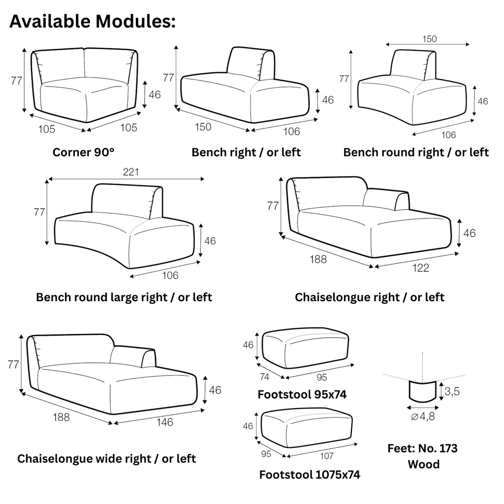 EMILY Sofa Modules - Sits | Milola