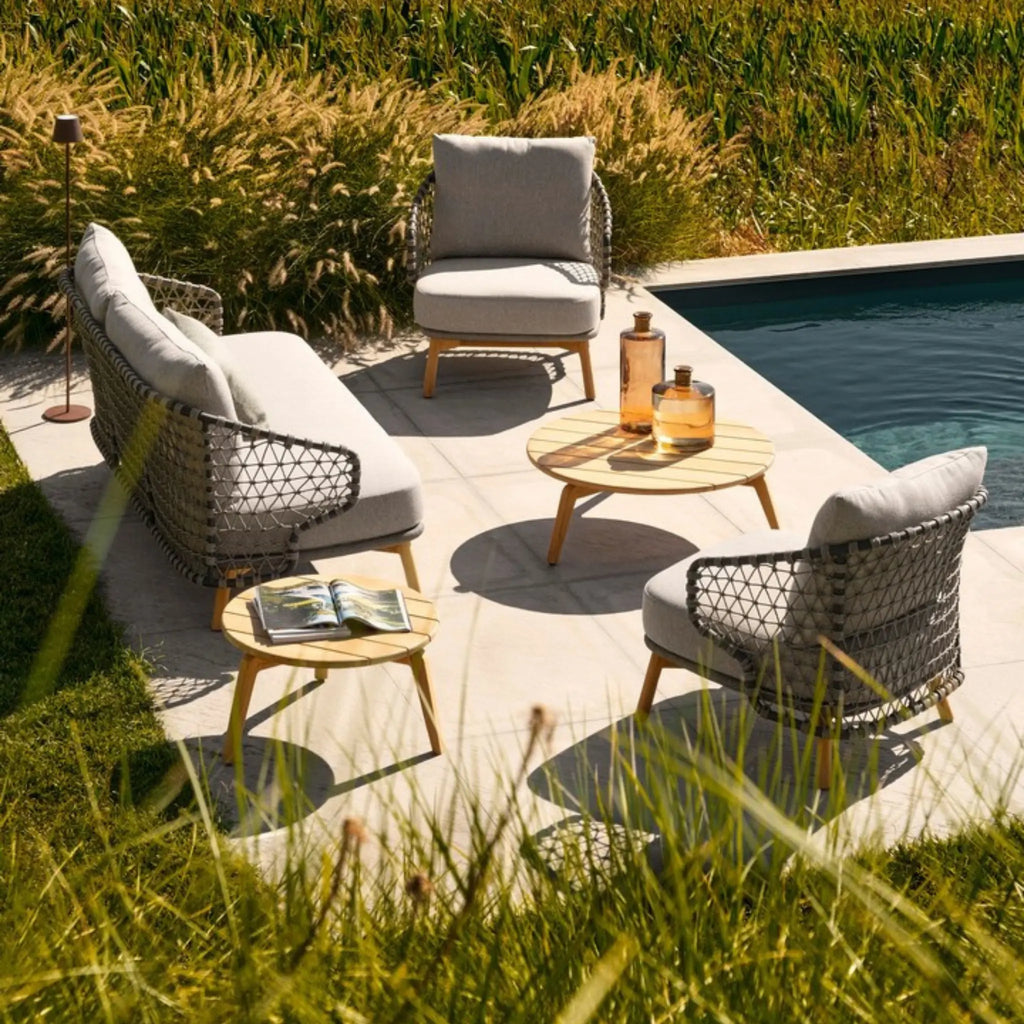 EULARIA Outdoor Teak Coffee Table Set