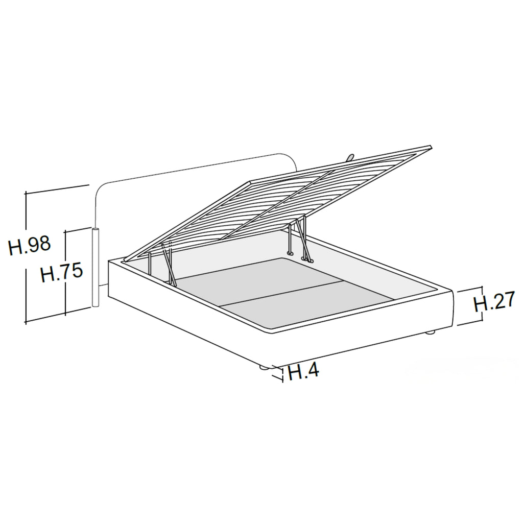FLAG - Storage Bed - Elegant Design - Bolzan | Milola