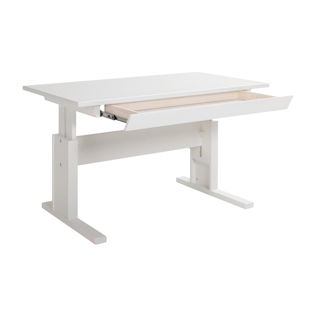 Height Adjustable Desk with Drawer in White - Lifetime Kids | Milola