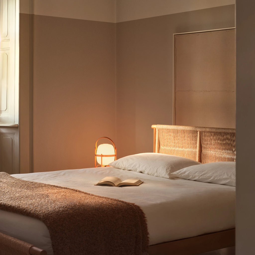 JACK-E INTRECCIO Bed with Woven Headboard - Bolzan | Milola