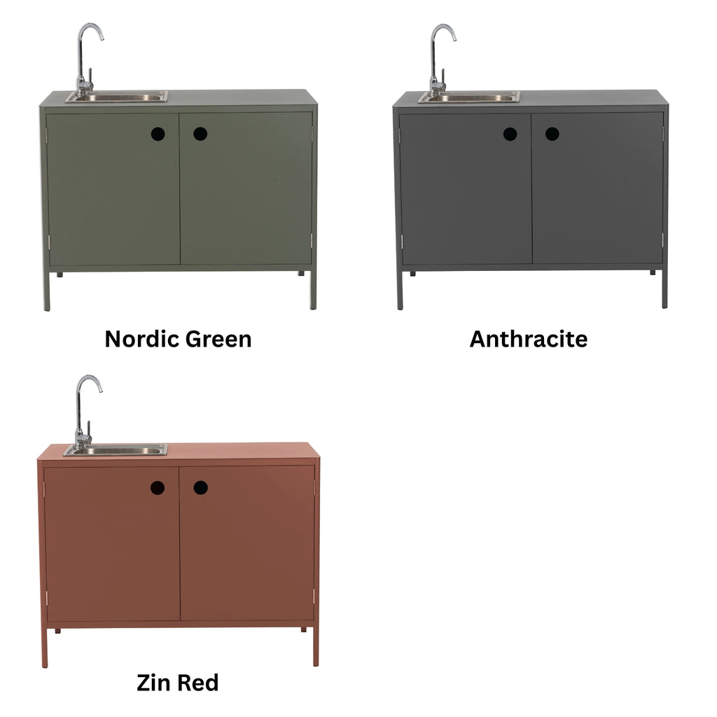 KELIA Outdoor Kitchen and Shelf Set Collage - BRAFAB | Milola