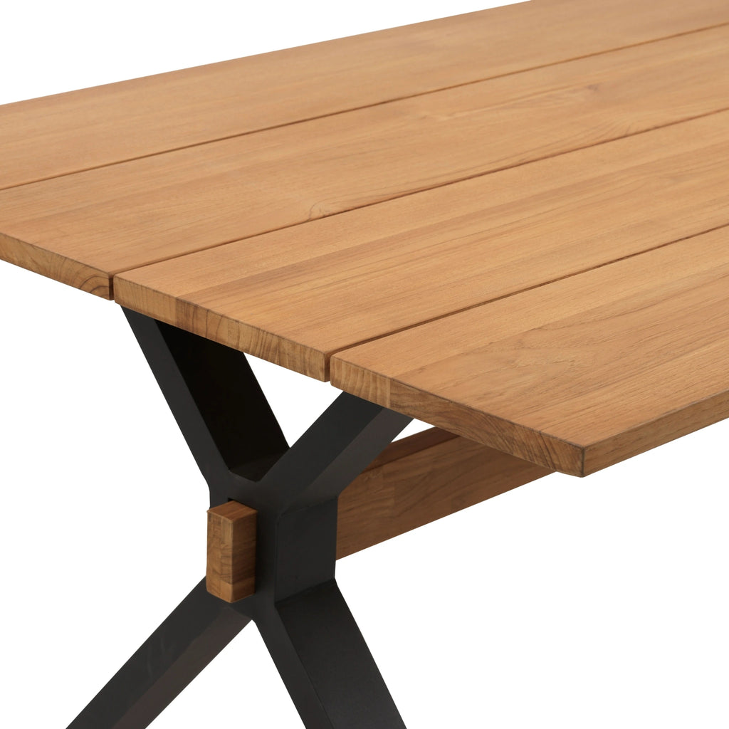 MARK Outdoor Dining Table in Black/Teak - BRAFAB | Milola