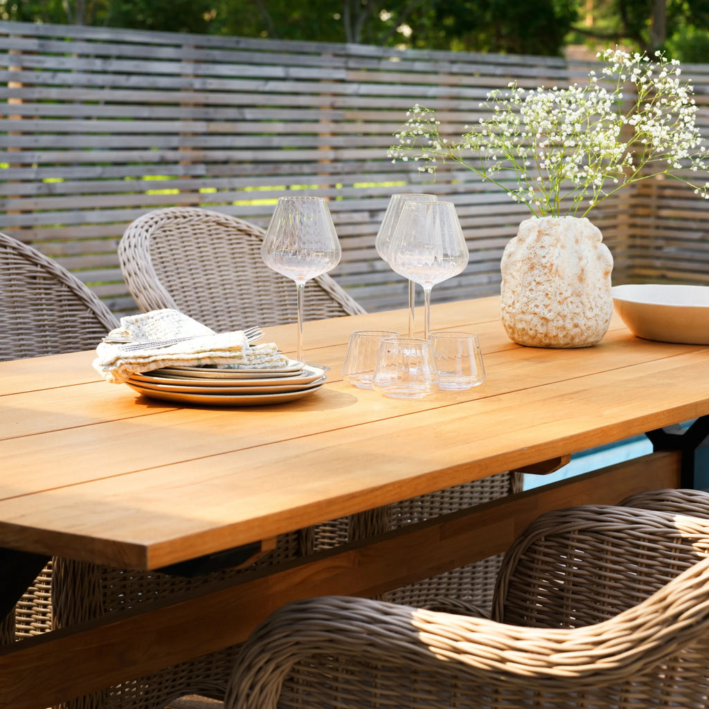 MARK Outdoor Dining Table in Black/Teak - BRAFAB | Milola