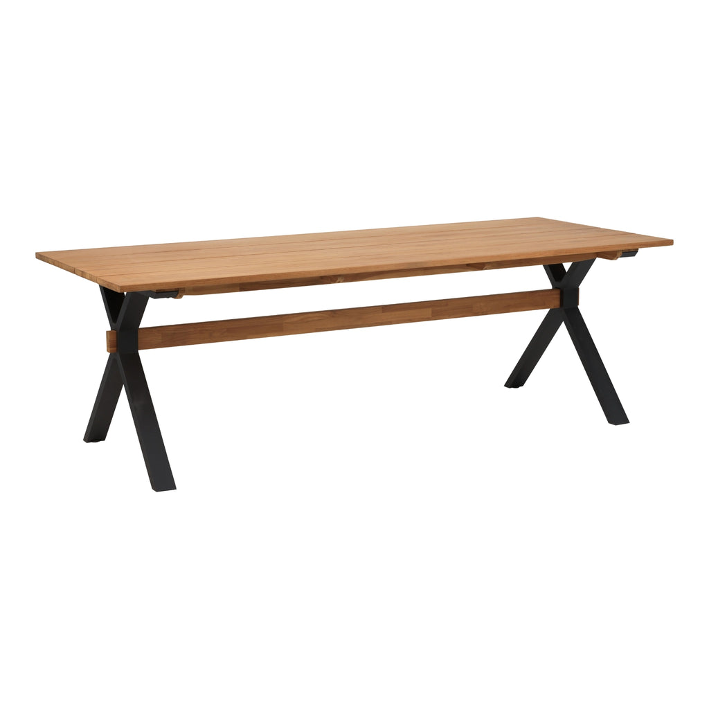 MARK Outdoor Dining Table in Black/Teak - BRAFAB | Milola