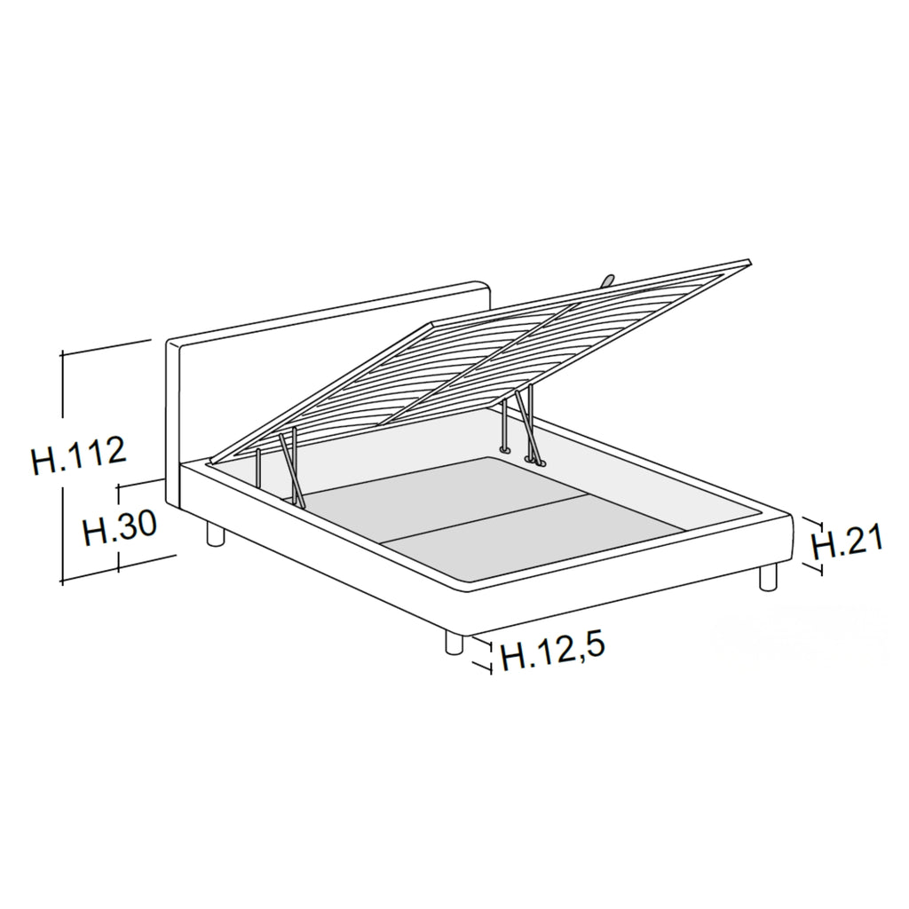 METROPOLITAN - Storage Bed - Minimalist Design - Storage Mechanism - Bolzan | Milola