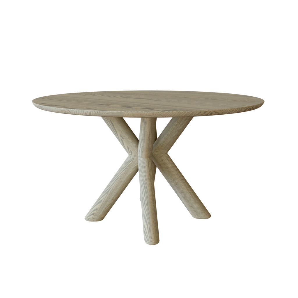 MUHLE Round Extendable Dining Table in Warm White Ash - Kristensen | Milola