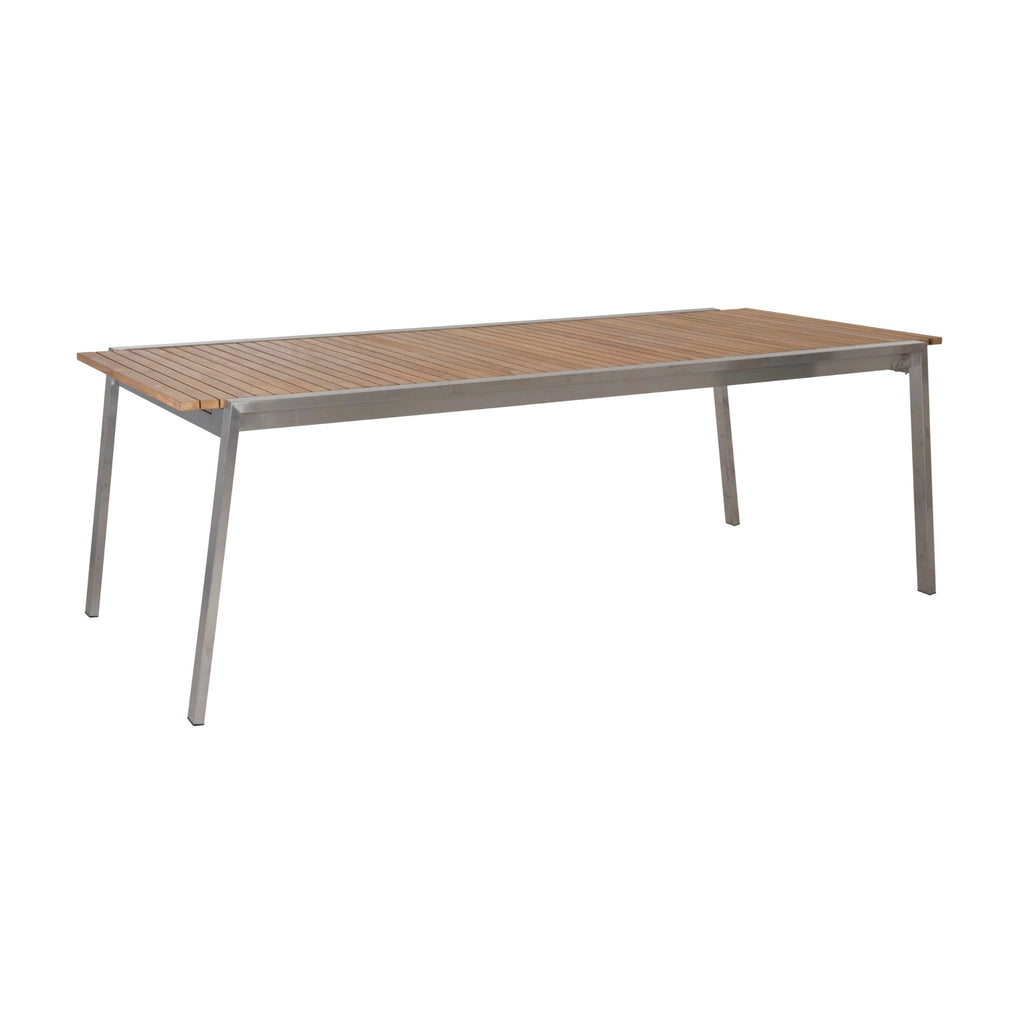 NAOS - Extendable Outdoor Dining Table - Teak & Stainless Steel - Brafab | Milola