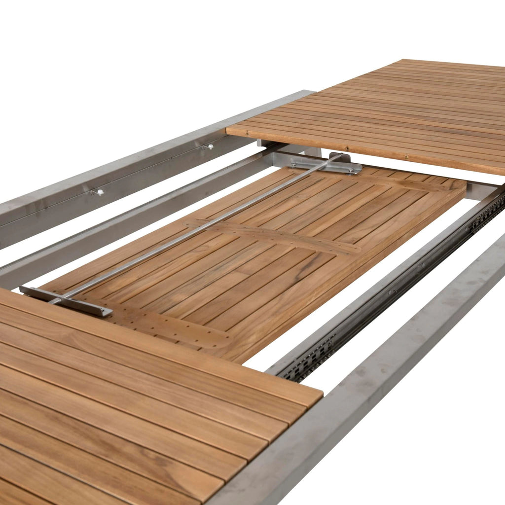NAOS - Extendable Outdoor Dining Table - Teak & Stainless Steel - Brafab | Milola