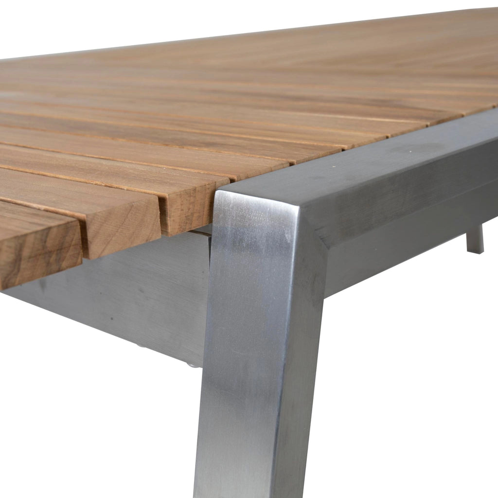 NAOS - Extendable Outdoor Dining Table - Teak & Stainless Steel - Brafab | Milola