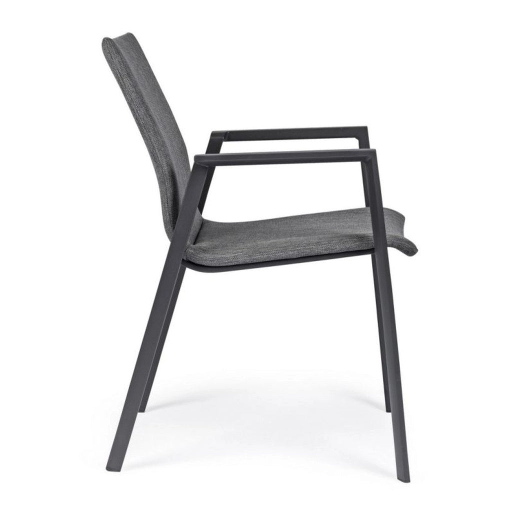 ODEON Outdoor Dining Chair in Anthracite - Bizzotto | Milola