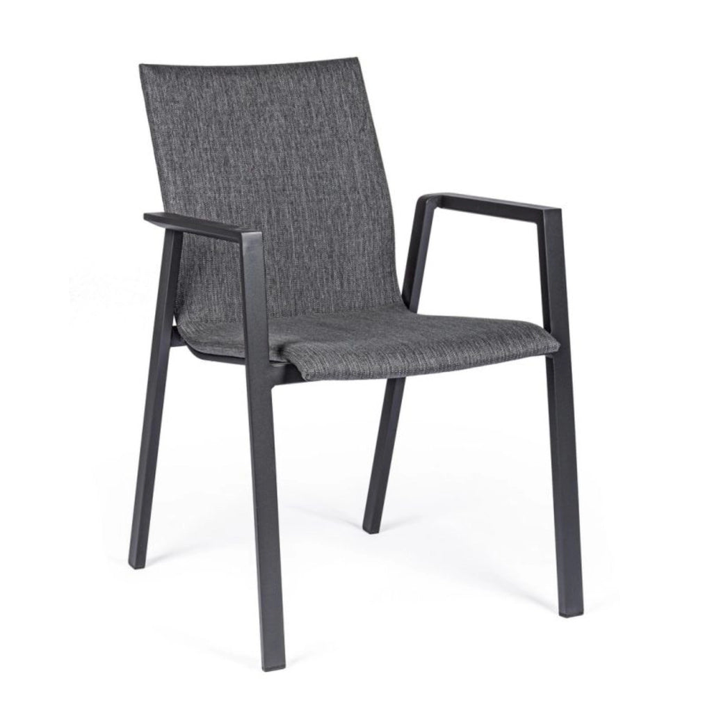 ODEON Outdoor Dining Chair in Anthracite - Bizzotto | Milola