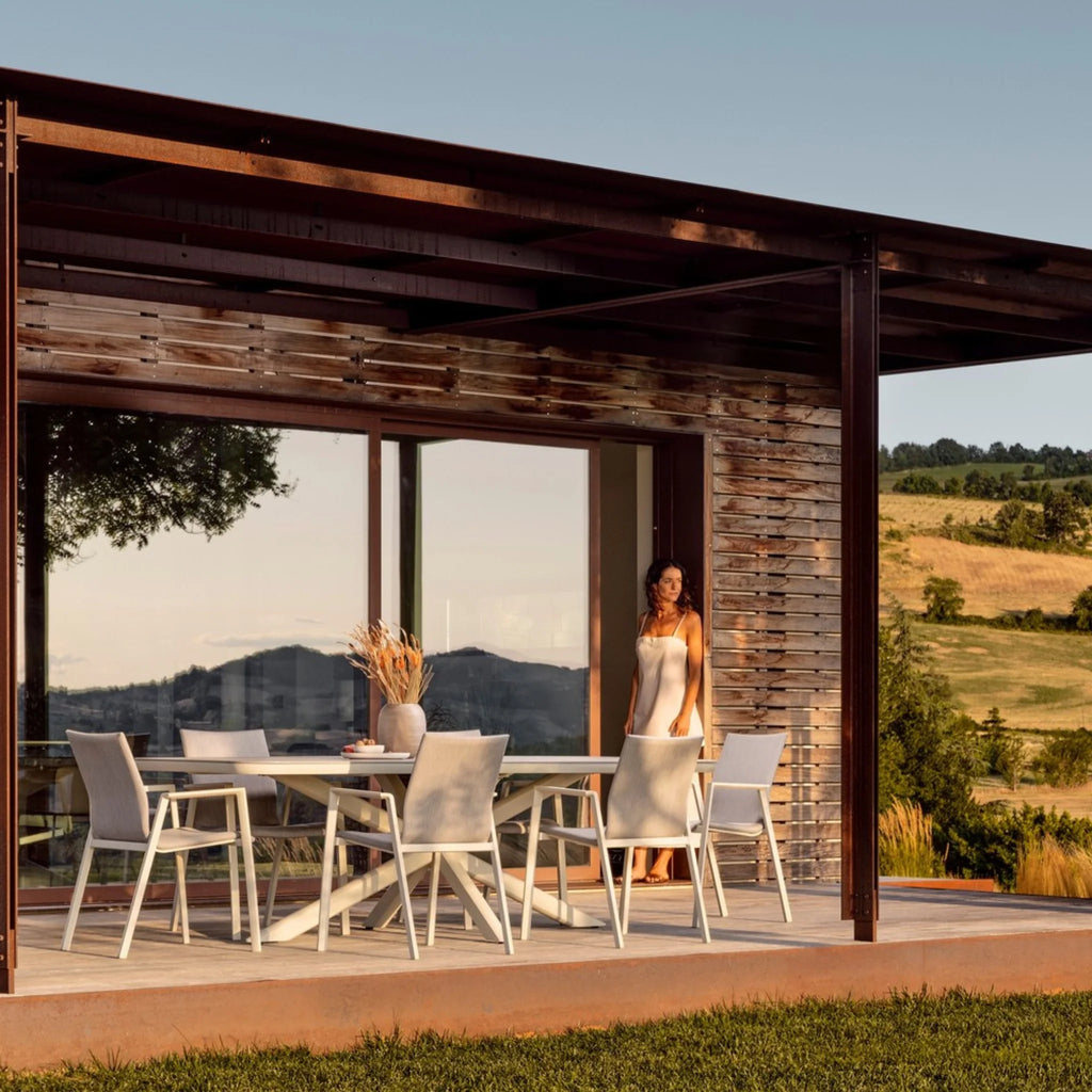 ODEON Outdoor Dining Chair in Pelican - Bizzotto | Milola