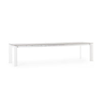 OTAVIO Ceramic Outdoor Extendable Dining Table in White Aluminium - Bizzotto | Milola