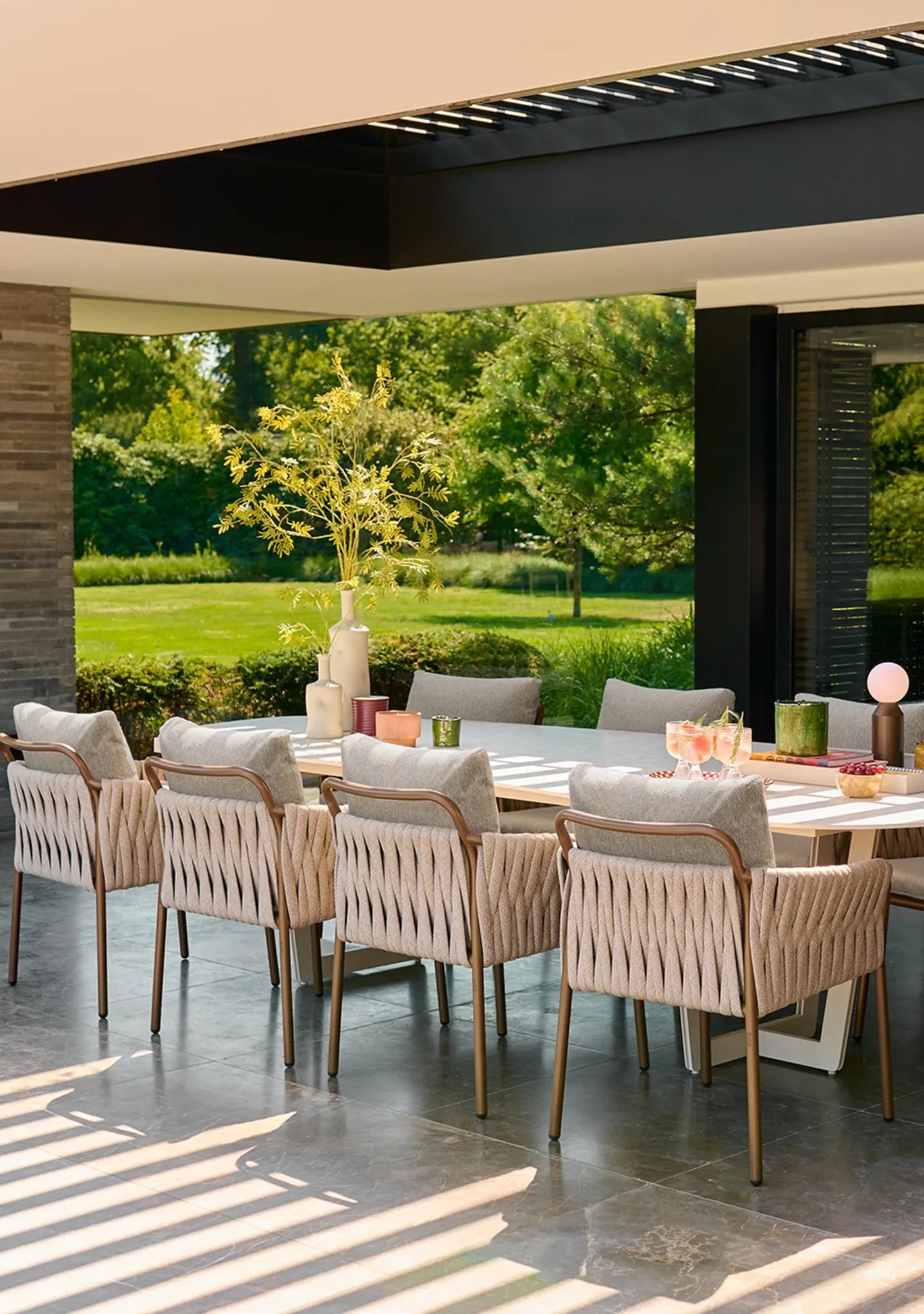 PALERMO Neolith Stone Outdoor Dining Table in Camel Sand - SUNS | Milola