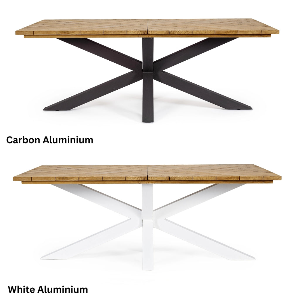 PALMDALE Oval Teak Outdoor Dining Table Collage - Bizzotto | Milola
