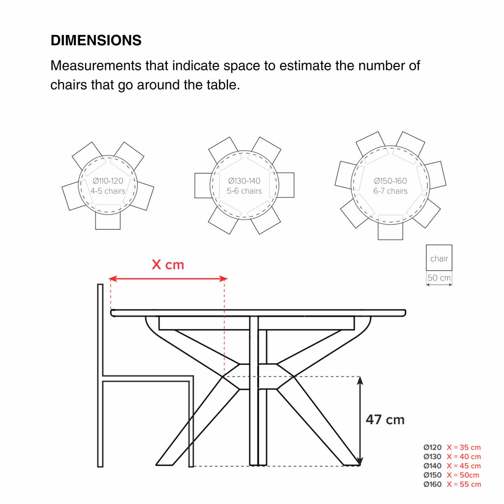 STELLA Solid Wood Round Extendable Dining Table