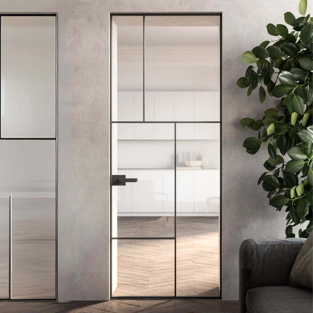 Portes battantes en verre/bois