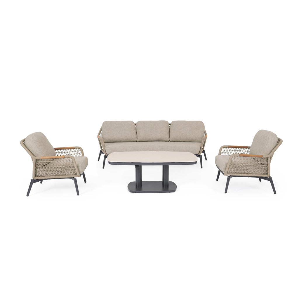 TALETE Outdoor Low Dining Table with Adjustable Height Mechanism - Bizzotto | Milola