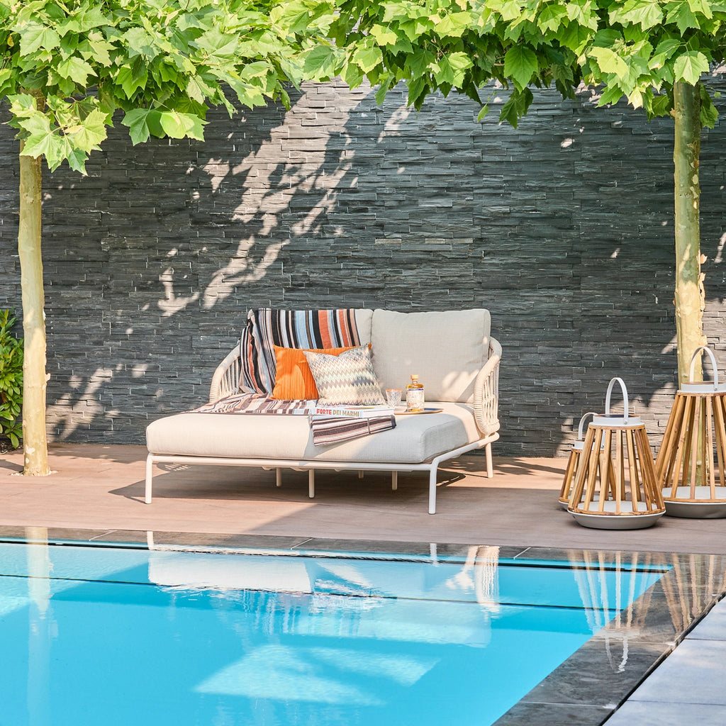TOSCA Outdoor Daybed by pool from SUNS in Sand - Milola