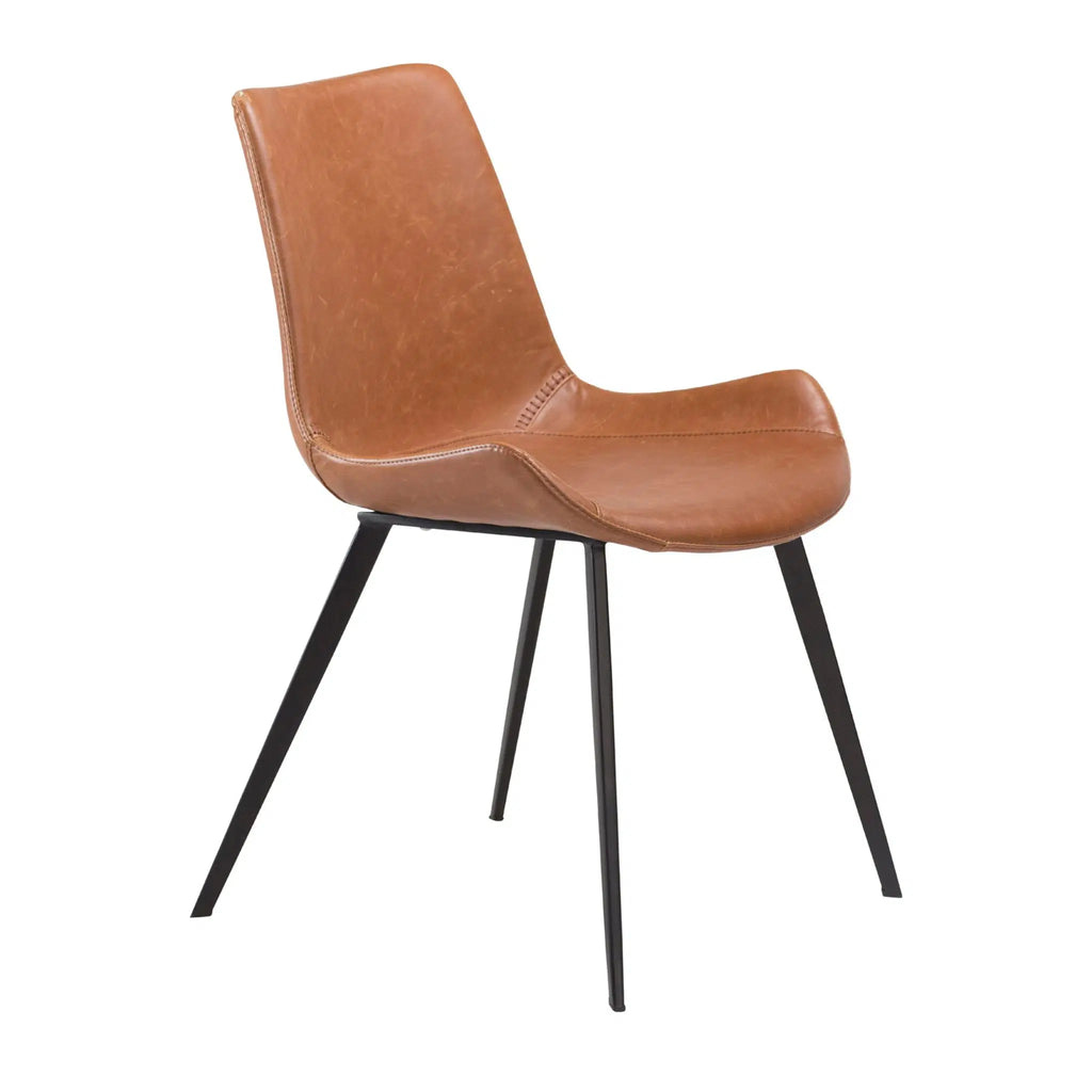 HYPE Dining Chair - Art. Leather, Black Metal Legs
