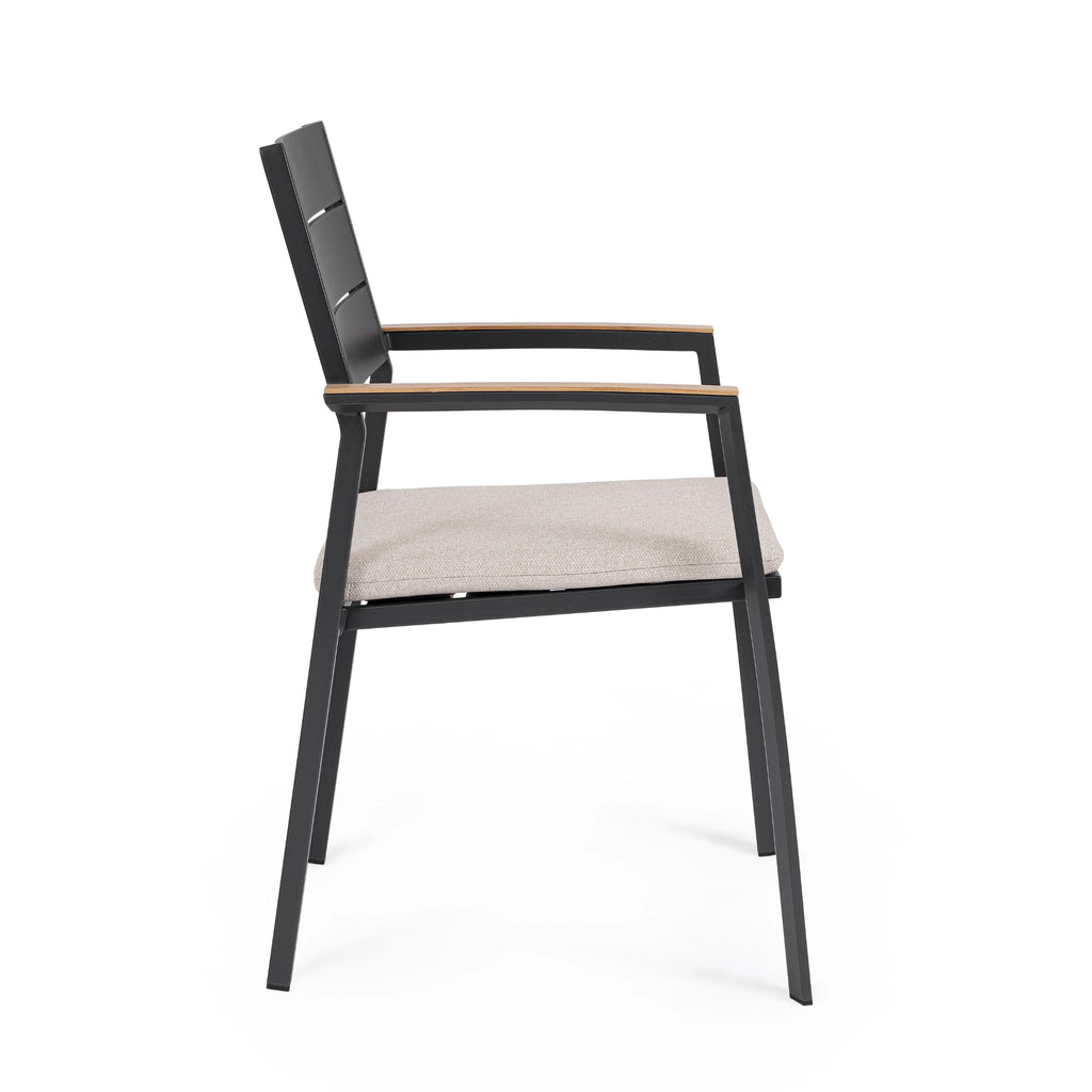 ZELMAR Outdoor Dining Chair in Charcoal - Bizzotto | Milola