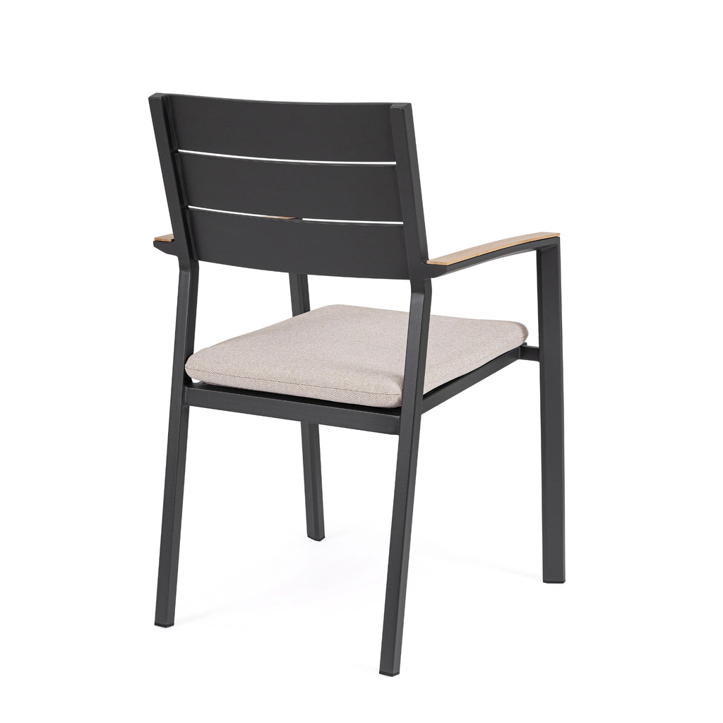 ZELMAR Outdoor Dining Chair in Charcoal - Bizzotto | Milola