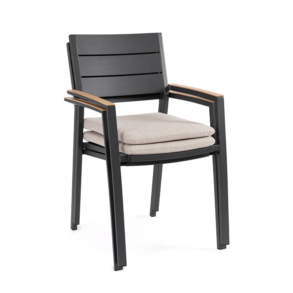 ZELMAR Outdoor Dining Chair in Charcoal - Bizzotto | Milola