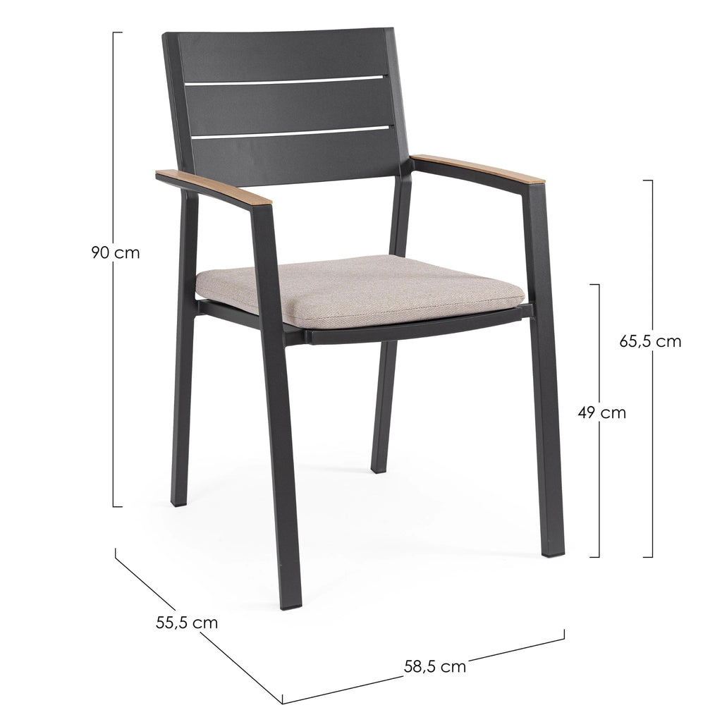 ZELMAR Outdoor Dining Chair Dimensions - Bizzotto | Milola