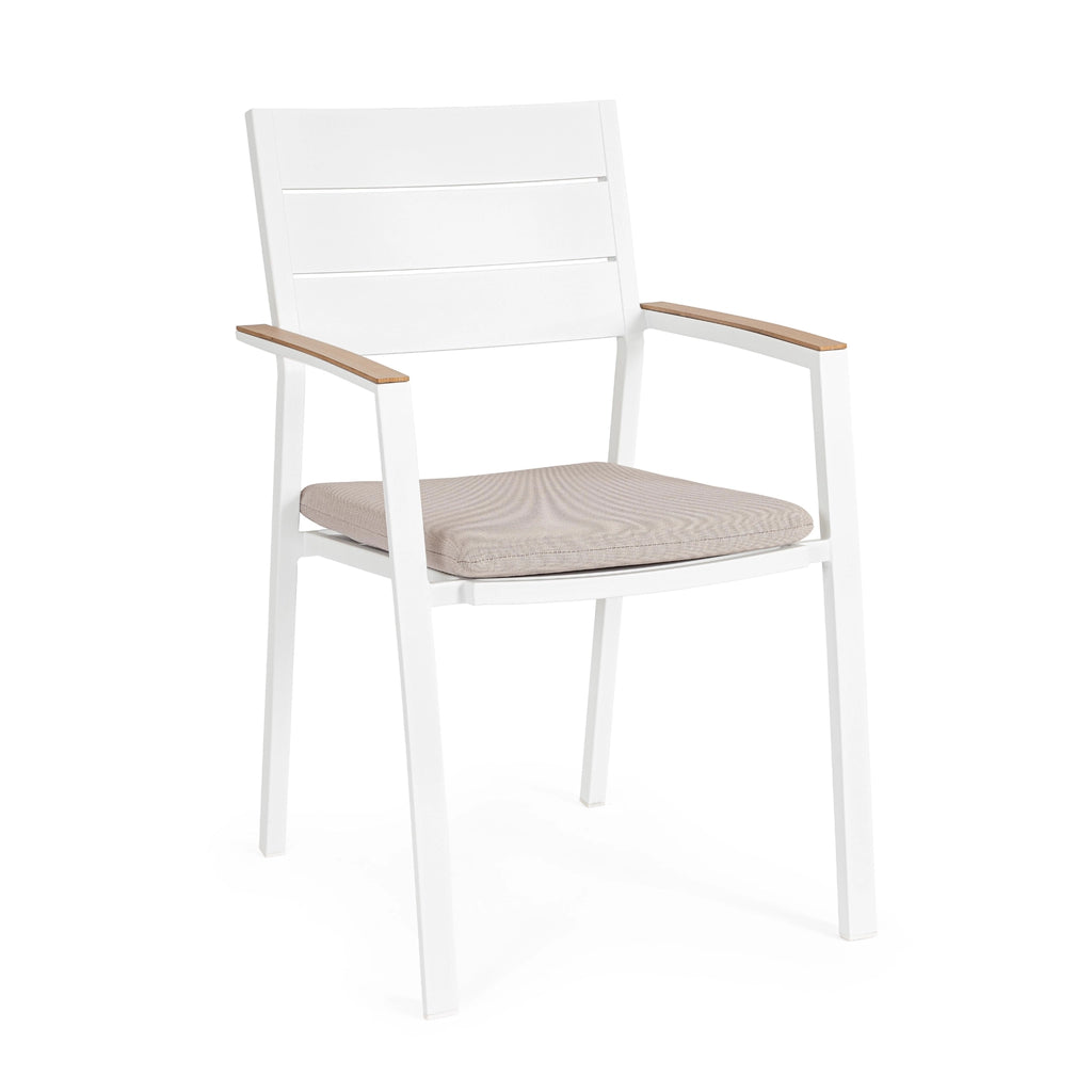 ZELMAR Outdoor Dining Chair in White - Bizzotto | Milola