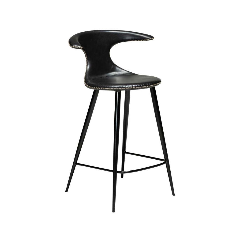 FLAIR Counter Stool - in Vintage Black Art. Leather - Danform | Milola