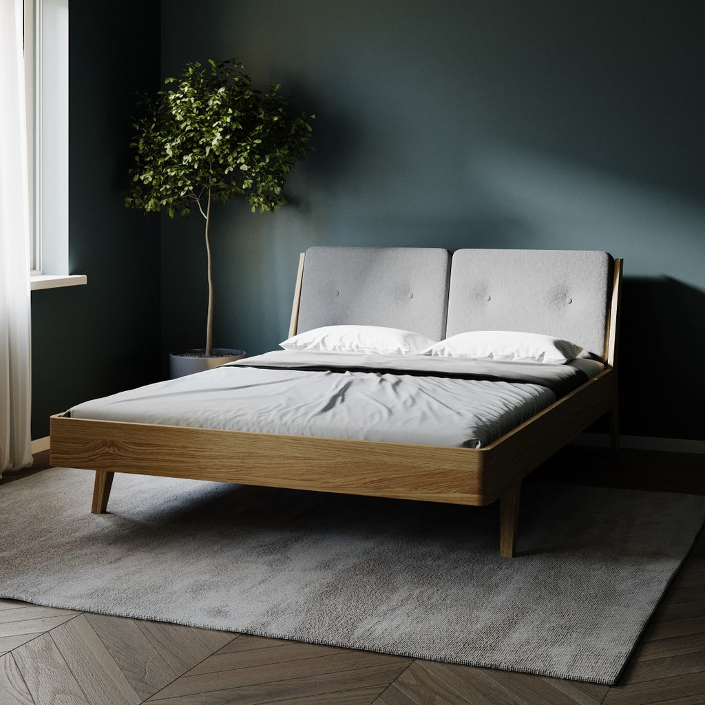 ASPECT - Solid Wood Bed - Fabric - Double Headboard | Milola