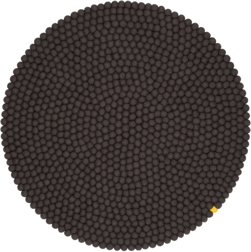ANTHRACITE BIG ONE Round Felt Ball Rug 120cm - OUTLET